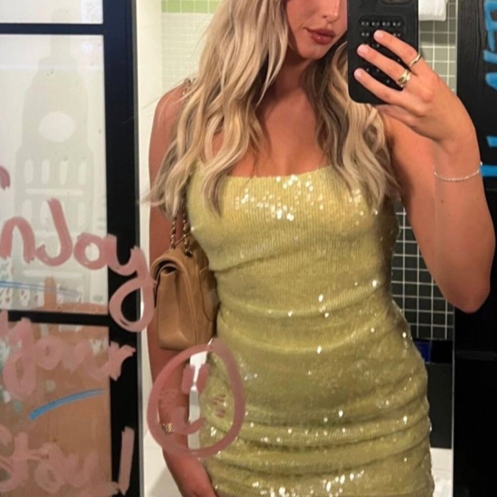 BEC & BRIDGE – Venus Sequin Mini Dress (Citrus) NWT - AU 6 / US 2 ✨